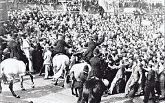 Police clash with anti-fascists at the Battle of Cable Stree