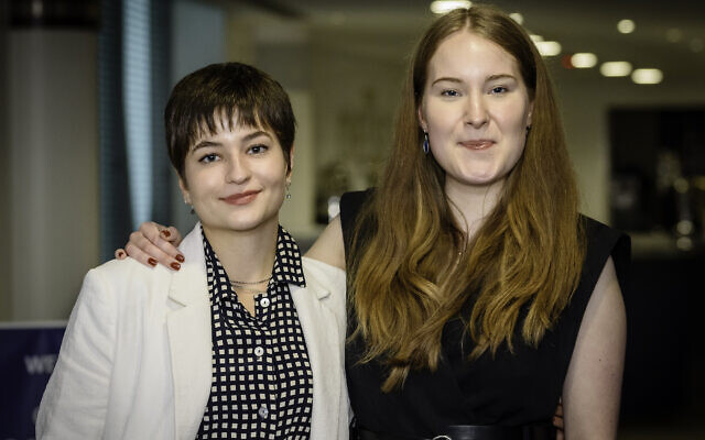 Sophia Engel and Ricarda Pasch at the AJR’s Connecting Next Generations conference at Stamford Bridge (ASL Corporate Photography)
