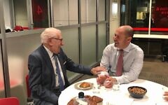 Eddie Jaku with treasurer Josh Frydenberg (Credit: Josh Frydenberg on Twitter)