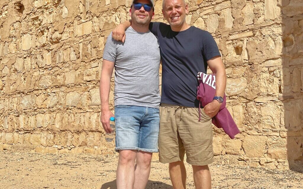 Robert Rinder with Daniel Burger, chief executive of Magen David Adom UK at Qasr Kharanah, one of the earliest examples of Islamic architecture in the region