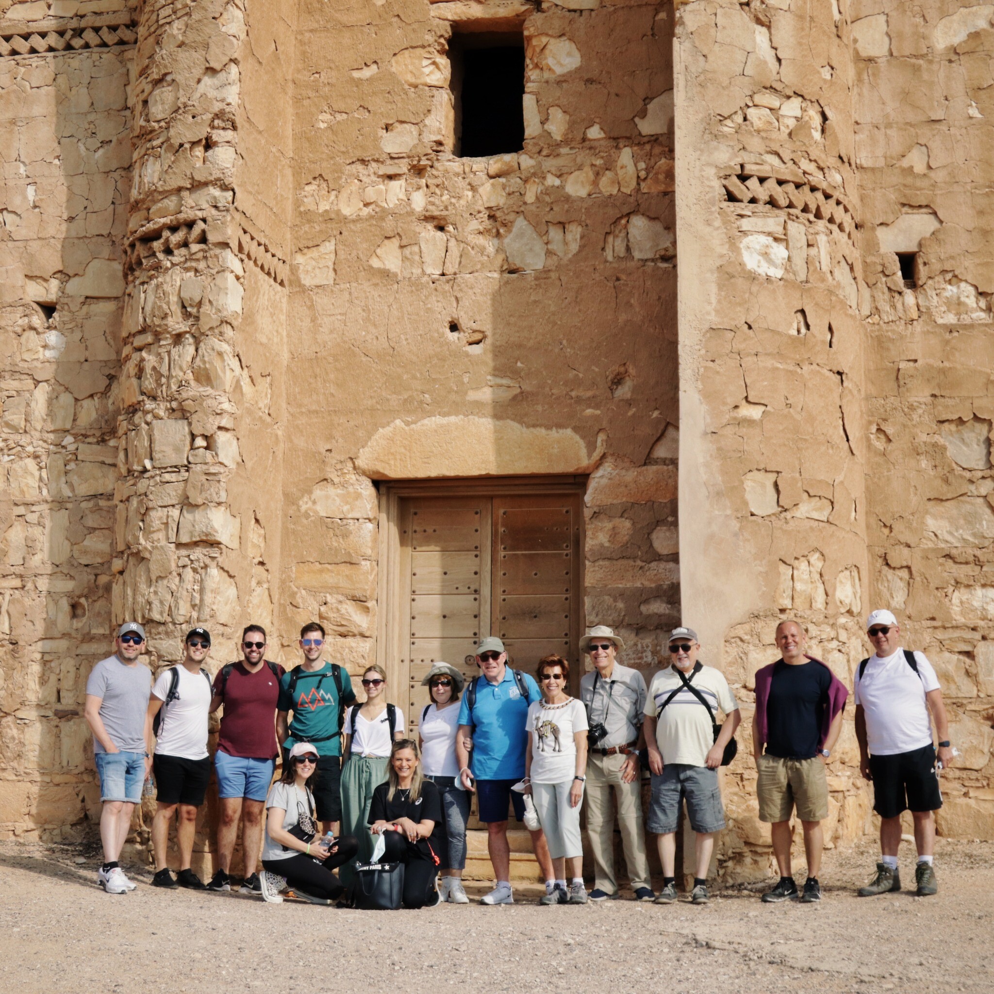 The Jordan 360 trekkers in front of Qasr Kharanah
