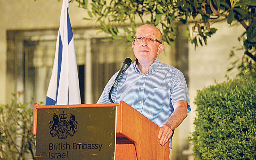 Michael Wegier speaking at a Jewish News event in Tel Aviv in 2018