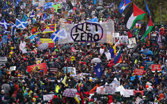 Protesters take part in a rally organised by the Cop26 Coalition in Glasgow demanding global climate justice. Picture date: Saturday November 6, 2021. Protesters take part in a rally organised by the Cop26 Coalition in Glasgow demanding global climate justice. Picture date: Saturday November 6, 2021.