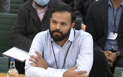 Screen grab from Parliament TV of former cricketer Azeem Rafiq giving evidence at the inquiry into racism he suffered at Yorkshire County Cricket Club, at the Digital, Culture, Media and Sport (DCMS) committee on sport governance at Portcullis House in London. Picture date: Tuesday November 16, 2021.
