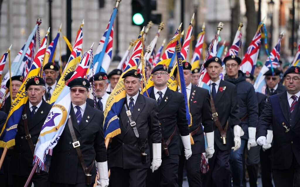 The annual Association of Jewish Ex-Servicemen and Women parade at the Cenotaph in Whitehall, London. Picture date: Sunday November 21, 2021.