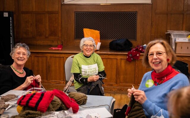 Day of activities at Golders Green Synagogue including knitting for the homeless and planting a tree