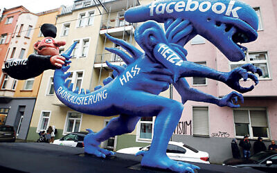 A figure depicting hate speech on Facebook during a protest