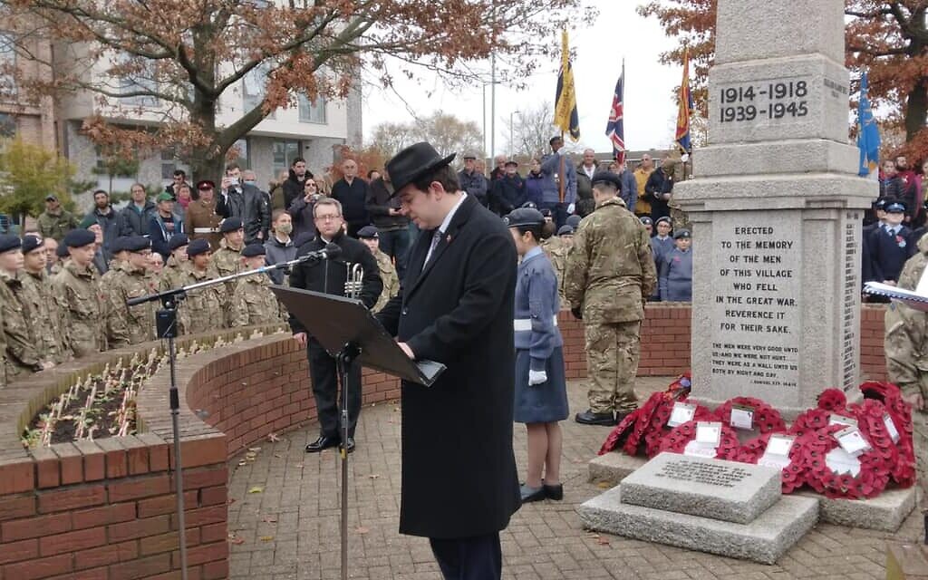 Rabbi Sam Taylor at a Remembrance Sunday event Rabbi Sam Taylor at a Remembrance Sunday event