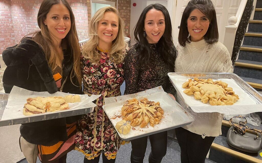Thursday Challah Bake. Hadassa Seruya, Micaela Chetrit, Sara Hirshfield & Angela Abrahamson