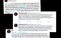 Shahd Abusalama's Twitter posts about the Holocaust and Israel