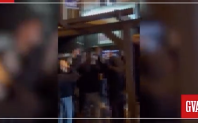Hooligans on camera chanting antisemitic songs