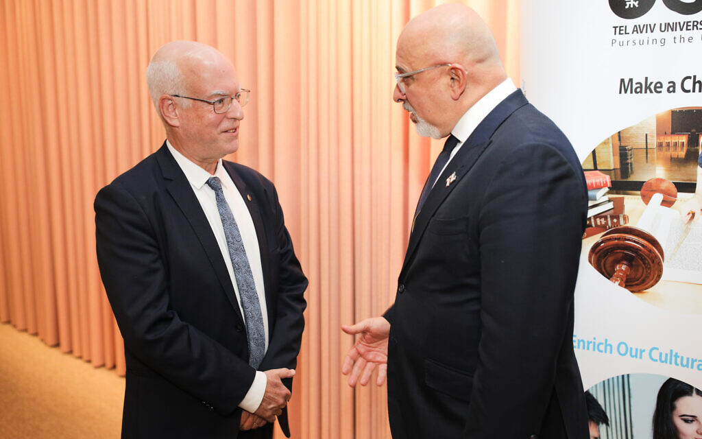 L to R - TAU President Ariel Porat, Rt Hon Nadhim Zahawi MP (photographer: Yoav Picherski)