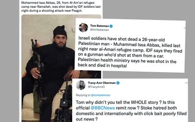 Tom Bateman's tweet about Muhammad Issa Abbas didn't include context according to critics such as actress Tracy-Ann Oberman