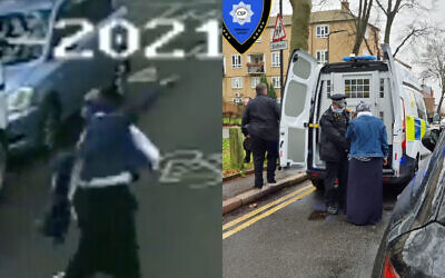 On the left, a clip of the incident. On the right, an arrest is made.