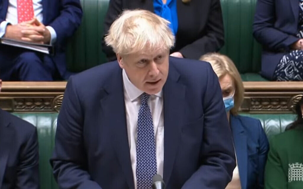 Prime Minister Boris Johnson makes a statement ahead of Prime Minister's Questions in the House of Commons, London. Picture date: Wednesday January 12, 2022.