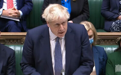 Prime Minister Boris Johnson makes a statement ahead of Prime Minister's Questions in the House of Commons, London. Picture date: Wednesday January 12, 2022.