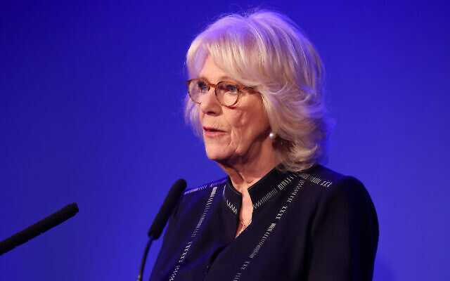 The Duchess of Cornwall makes a speech during a reception for the Anne Frank Trust at the InterContinental London, Park Lane, London. Picture date: Thursday January 20, 2022.