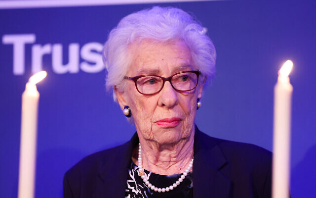Eva Schloss MBE, step-sister of Anne Frank and Honorary President of the Anne Frank Trust UK, takes part in a candle lighting ceremony during a reception for the Anne Frank Trust at the InterContinental London, Park Lane, London. Picture date: Thursday January 20, 2022.
