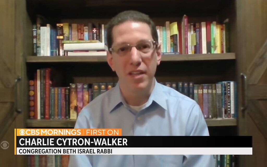 Rabbi Charlie Cytron-Walker appeared on US breakfast television on Monday (Photo: CBS Mornings)