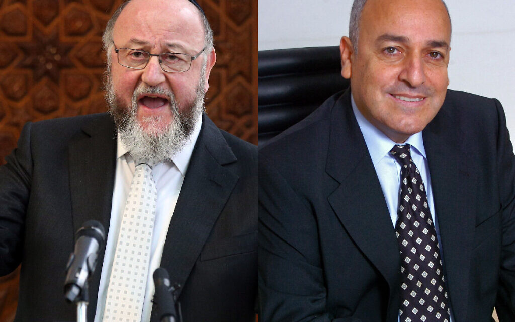 Chief Rabbi Ephraim Mirvis and JNF UK chair Samuel Hayek