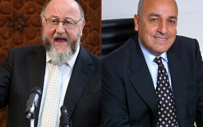 Chief Rabbi Ephraim Mirvis and JNF UK chair Samuel Hayek