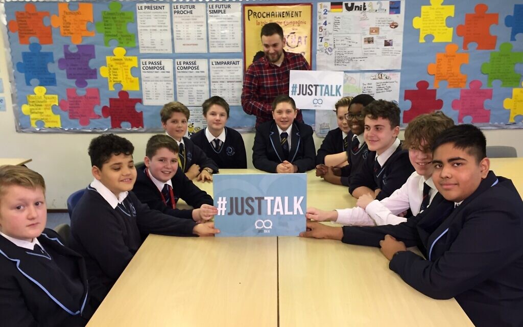 Jonny Benjamin at a school talk: ‘Sharing your own vulnerability is a true superpower’