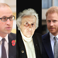 Prince William, Anita Lasker-Wallfisch and Prince Harry