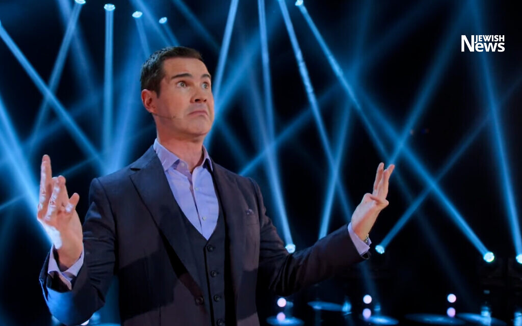 Carr in his Netflix special, 'Jimmy Carr: His Dark Materials' (Photo: Netflix)