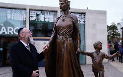 Chief Rabbi Ephraim Mirvis next to the statue of Licoricia of Winchester at The Arc in Winchester which was meant to be unveiled by the Prince of Wales but who tested positive for Covid-19 and is now self-isolating. The plaque was unveiled by The Lord Lieutenant of Hampshire, Nigel Atkinson. Picture date: Thursday February 10, 2022. Chief Rabbi Ephraim Mirvis next to the statue of Licoricia of Winchester at The Arc in Winchester which was meant to be unveiled by the Prince of Wales but who tested positive for Covid-19 and is now self-isolating. The plaque was unveiled by The Lord Lieutenant of Hampshire, Nigel Atkinson. Picture date: Thursday February 10, 2022.