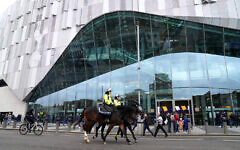 Mounted police outside the ground prior to a Premier League match at the Tottenham Hotspur Stadium Mounted police outside the ground prior to a Premier League match at the Tottenham Hotspur Stadium