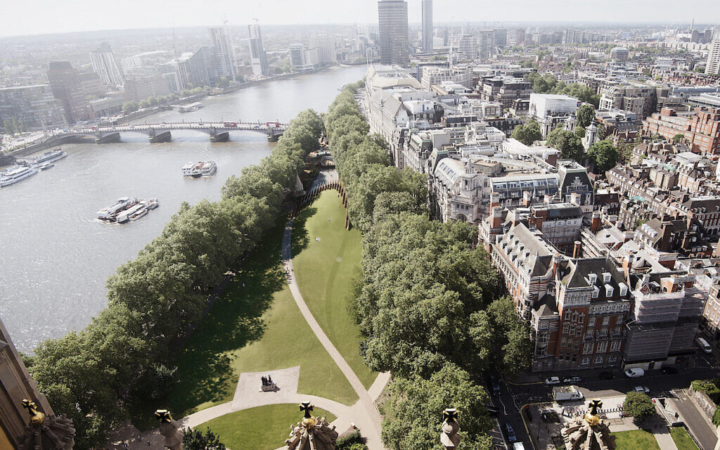 Artist's impression issued by the UK Holocaust Memorial showing the aerial view of the proposed Holocaust Memorial and Learning Centre in London.