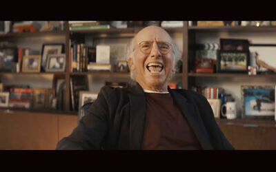 This is the face Larry David makes as he scoffs at cryptocurrency in a Super Bowl ad for a cryptocurrency company that aired Feb. 13, 2022. (Screenshot)