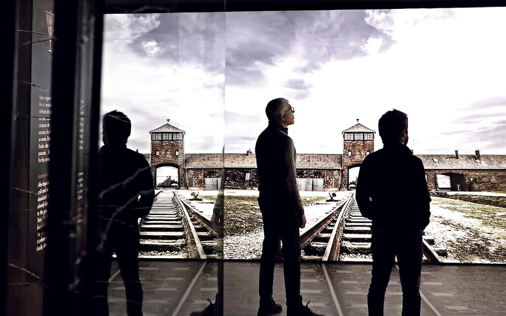 A visitor at the new Holocaust museum in Oporto