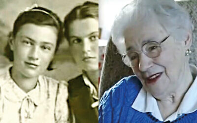 Left: Berta Bienenstock pictured on the left with a friend in Siberia, 1941.
Right: Berta in an interview with the Association of Jewish Refugees in 2004