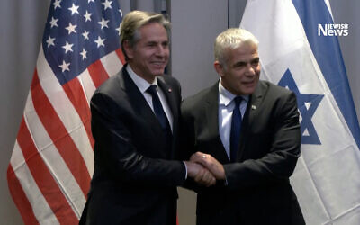 US Secretary of State Anthony Blinken meeting Israel's Yair Lapid in March 2022 (Photo: Reuters)