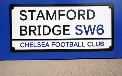 Stamford Bridge sign at the entrance of Chelsea Football Club.