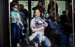 A Jewish Ukrainian immigrant holds her baby after disembarking from an airplane at Ben Gurion international airport, 6 March 2022. Credit: ilia Yefimovich/dpa/Alamy Live News A Jewish Ukrainian immigrant holds her baby after disembarking from an airplane at Ben Gurion international airport, 6 March 2022. Credit: ilia Yefimovich/dpa/Alamy Live News