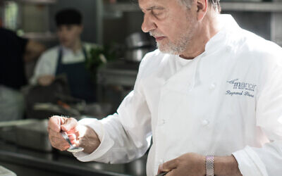 Raymond Blanc in his kitchen at Le Manoir in Oxfordshire
