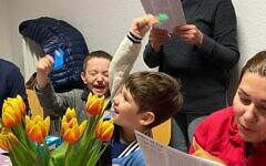 Ukrainian refugees celebrate purim (WUPJ) Ukrainian refugees celebrate purim (WUPJ)