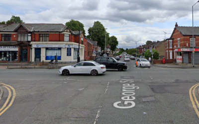 The junction of Bury New Road, Kings Road and George Street in Prestwich, Greater Manchester. (Google Maps)
