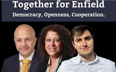 Ayfer Orhan (centre) is standing alongside Rob Aaron-Wilson (left) and Guy Russo in the local elections in May.