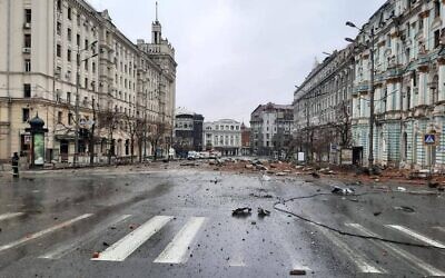 Bomb damage in Kharkiv