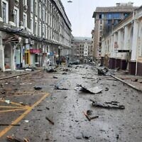 Bomb damage in Kharkiv