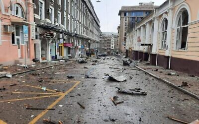 Bomb damage in Kharkiv