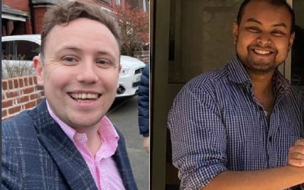 Bury Conservatives leader Nick Jones (left) and suspended local election candidate Dr Shadman Zaman