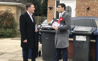 Wes Streeting joins Josh Tapper, the former Gogglebox star, now standing as a Labour candidate in the Edgwarebury ward, for a morning of campaigning ahead of the May local election in Barnet.