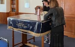 A women-only megillah reading at a United Synagogue community, March 2022