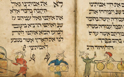 The 14th century Birds's Head Haggadah is on display at the Israel Museum (Public domain)