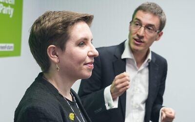 Carla Denyer and Adrian Ramsay who have been elected as the co-leaders of the Green Party at St Pancras Meeting Rooms, London. Picture date: Friday October 1, 2021. (Jewish News)