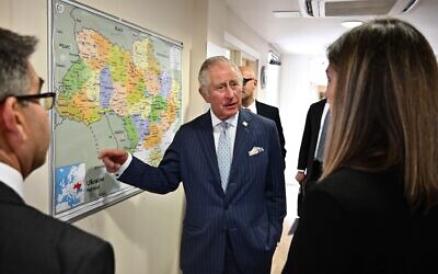 Prince Charles, who is patron of World Jewish Relief, met staff and families whose Ukrainian relatives have escaped the conflict (Photo: PA)